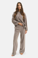 Set - Maglia girocollo e Pantalone Straight Perla