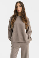 Set - Maglia girocollo e Pantalone Straight Perla