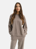 Set - Maglia girocollo e Pantalone Straight Perla