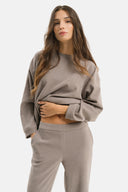 Set - Maglia girocollo e Pantalone Straight Perla