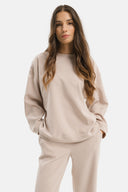 Set - Maglia girocollo e Pantalone Straight Panna