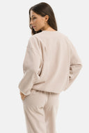 Set - Maglia girocollo e Pantalone Straight Panna