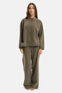 Set - Maglia girocollo e Pantalone Straight Militare