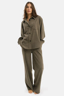 Set - Camicia oversize e Pantalone Straight Militare