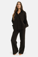 Set - Camicia oversize e Pantalone Straight Nero