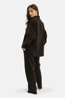 Set - Camicia oversize e Pantalone Straight Nero