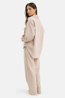 Set - Camicia oversize e Pantalone Straight Panna