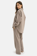 Set - Camicia oversize e Pantalone Straight Perla