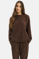 Maglia Girocollo a taglio Felpa Caffè