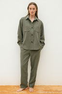 Set - Camicia oversize e Pantalone Baggy verde militare
