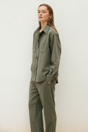 Set - Camicia oversize e Pantalone Baggy verde militare