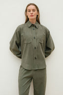 Set - Camicia oversize e Pantalone Baggy verde militare