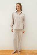 Set - Camicia oversize e Pantalone Baggy Panna