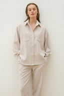 Set - Camicia oversize e Pantalone Baggy Panna