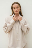 Set - Camicia oversize e Pantalone Straight Panna