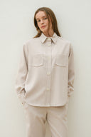 Set - Camicia oversize e Pantalone Baggy Panna