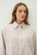 Set - Camicia oversize e Pantalone Baggy Panna