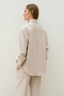 Set - Camicia oversize e Pantalone Baggy Panna