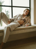 Set - Camicia oversize e Pantalone Baggy Panna