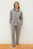 Set - Camicia oversize e Pantalone Baggy Grigio Perla