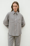 Set - Camicia oversize e Pantalone Baggy Grigio Perla