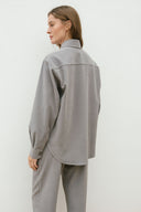 Set - Camicia oversize e Pantalone Baggy Grigio Perla