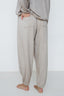 Pantalone jogger beige melange