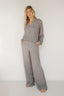 Set - polo and straight pants grey melange