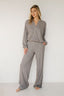 Set - polo and straight pants grey melange