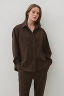 Set - Camicia oversize e Pantalone baggy Caffè