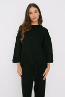 Maglia taglio felpa black