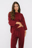 Set - maglia taglio felpa e jogger burgundy