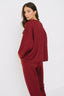 Set - maglia taglio felpa e jogger burgundy