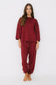 Set - maglia taglio felpa e jogger burgundy