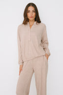Maglia taglio polo beige melange