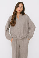 Maglia taglio polo grey melange
